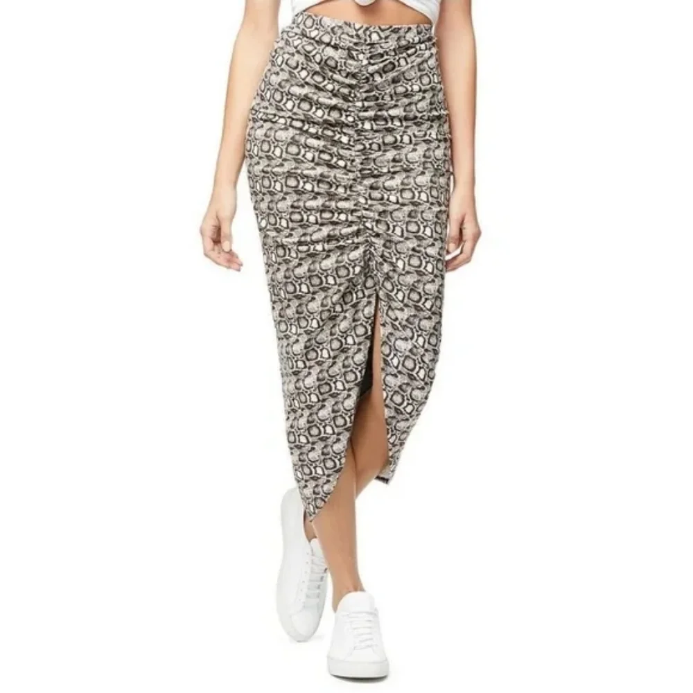 NWT, Good American Snake Print Rouched Skirt